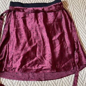 Abercrombie & Fitch Burgundy Polka Dot Wrap Skirt